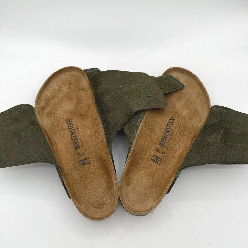 Birkenstock NWOB Kyoto Suede Sandals 42 Green Gorpcore Minimalist Boho Earthy
